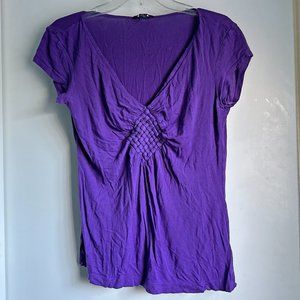 Banana Republic Gathered V-Neck Shirt - Medium